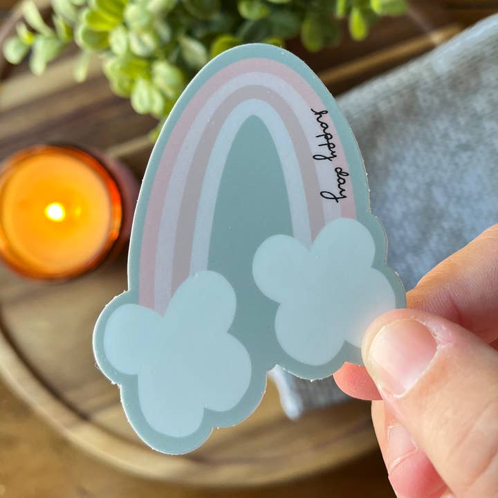 Adesivo arcobaleno Happy Day per la vendita all'ingrosso da parte di The Book and Nook Shop
