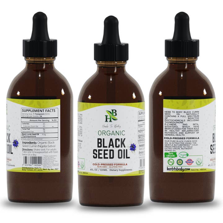 Herb To Body - Wholesale Oral Supplement/Vitamin - Organic Black Seed Oil (Cold-Pressed) - Bulk Wholesale Sizes7