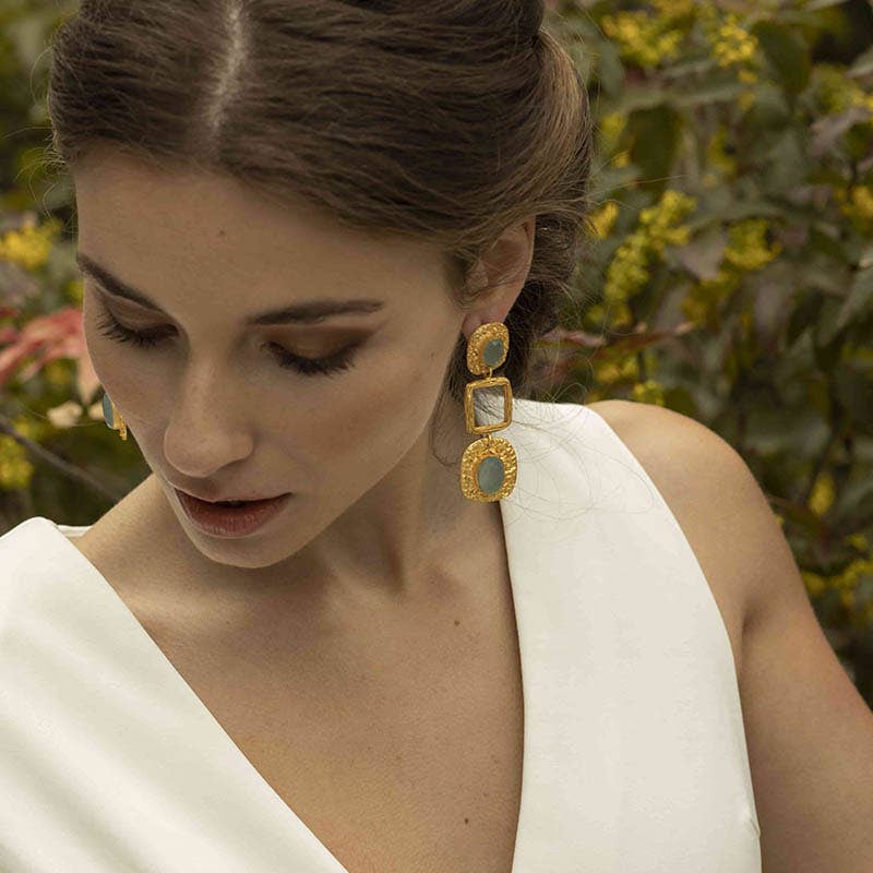 ACUS - Wholesale Dangle Earrings - Andrina Water Green Earrings3