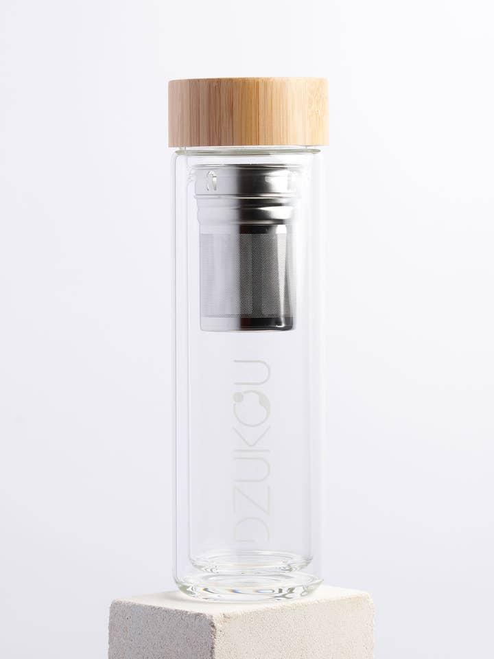 Botella de vidrio para té Doble pared a prueba de fugas 450 ml para venta al por mayor de Dzukou B.V.