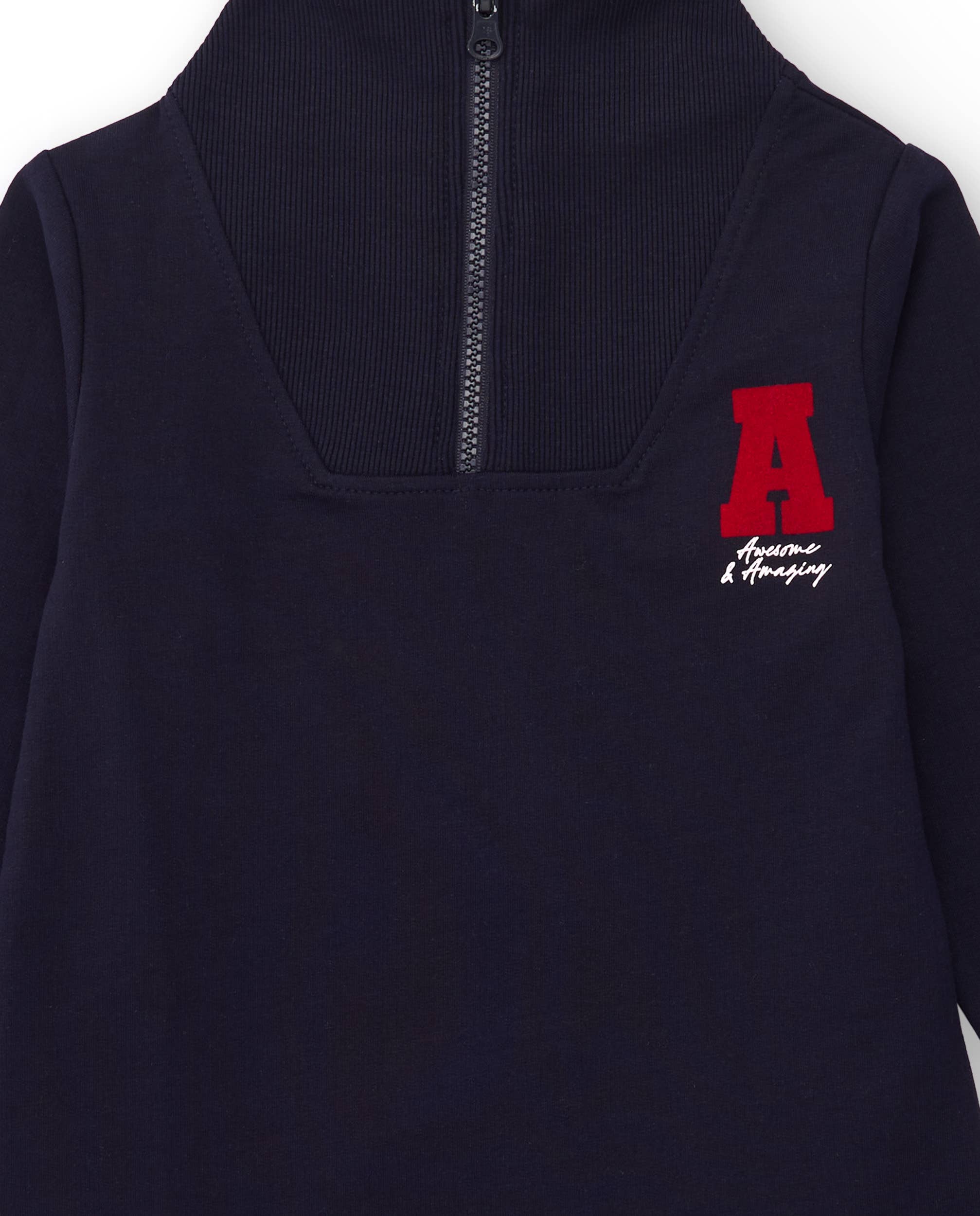 tuc tuc - Wholesale Dress - Kids - Girl's sporty dress in navy blue with front closure3