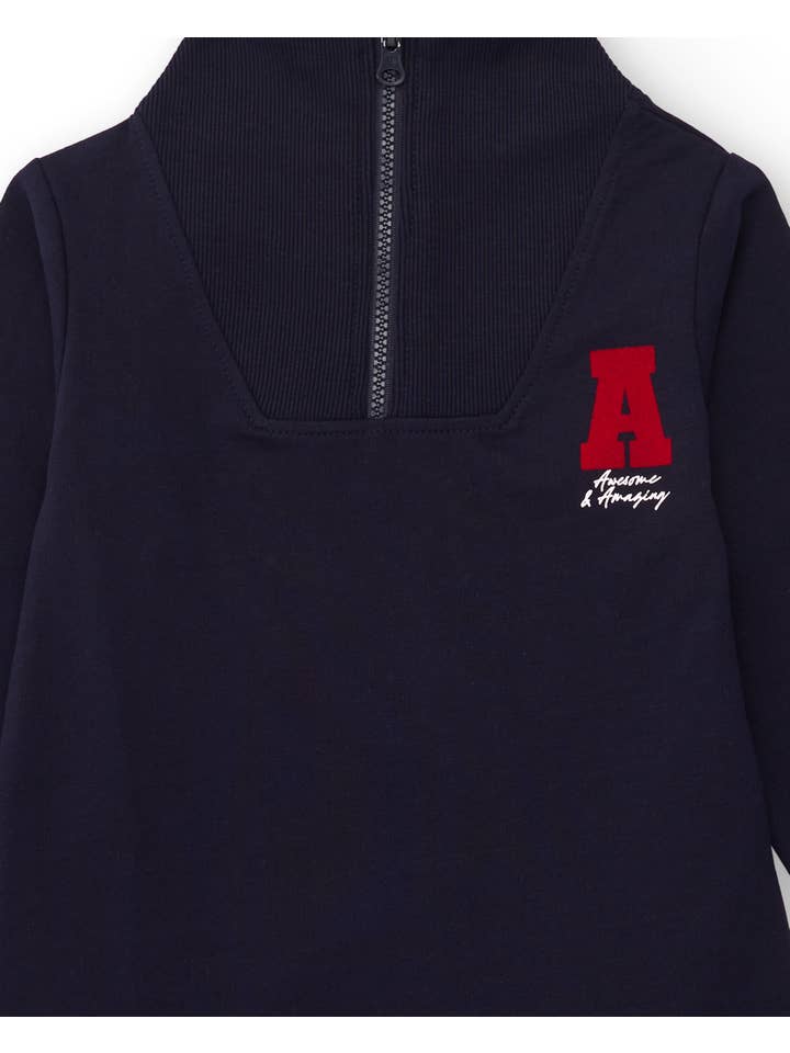 tuc tuc - Wholesale Dress - Kids - Girl's sporty dress in navy blue with front closure3