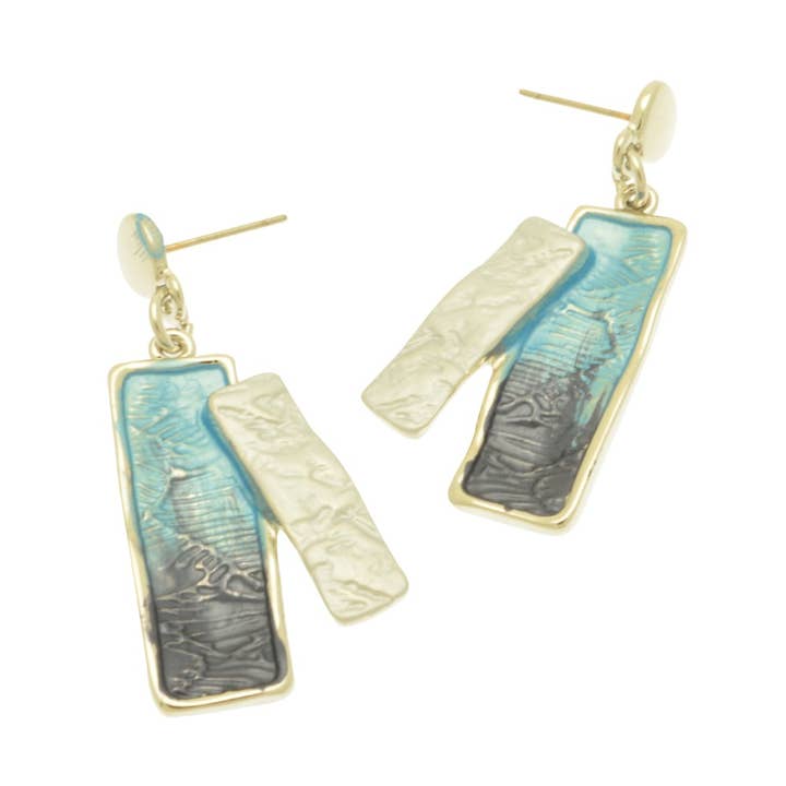 Boucles d'oreilles texturées bleues pour la vente par Miss Milly Limited