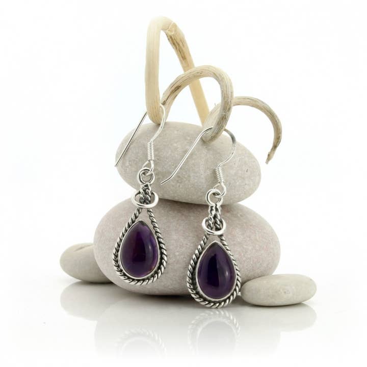 UniArt - Wholesale Dangle Earrings - Linked Drop Earrings In Silver And Stones3