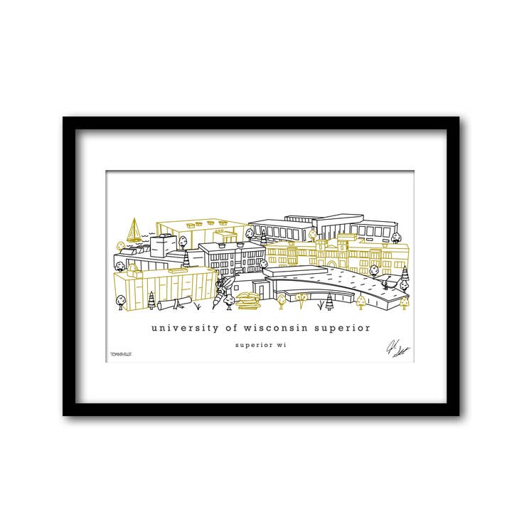 University of Wisconsin Superior minimalistisches Wanddekor für den Großhandel von Townsville Art