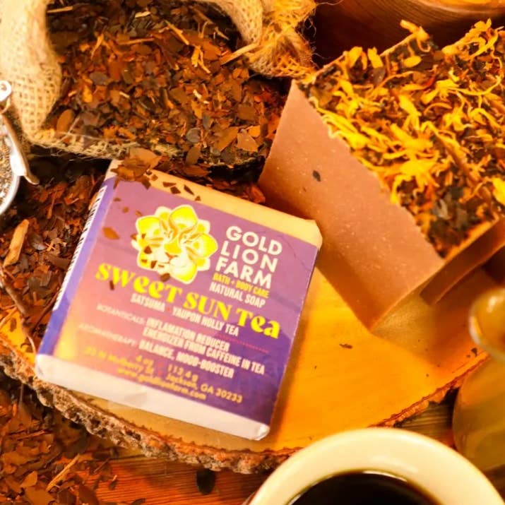 Gold Lion Farm – Großhandel Feste Seife – Sweet Sun Tea Barseife mit Yaupon-Stechpalmentee an der Küste2