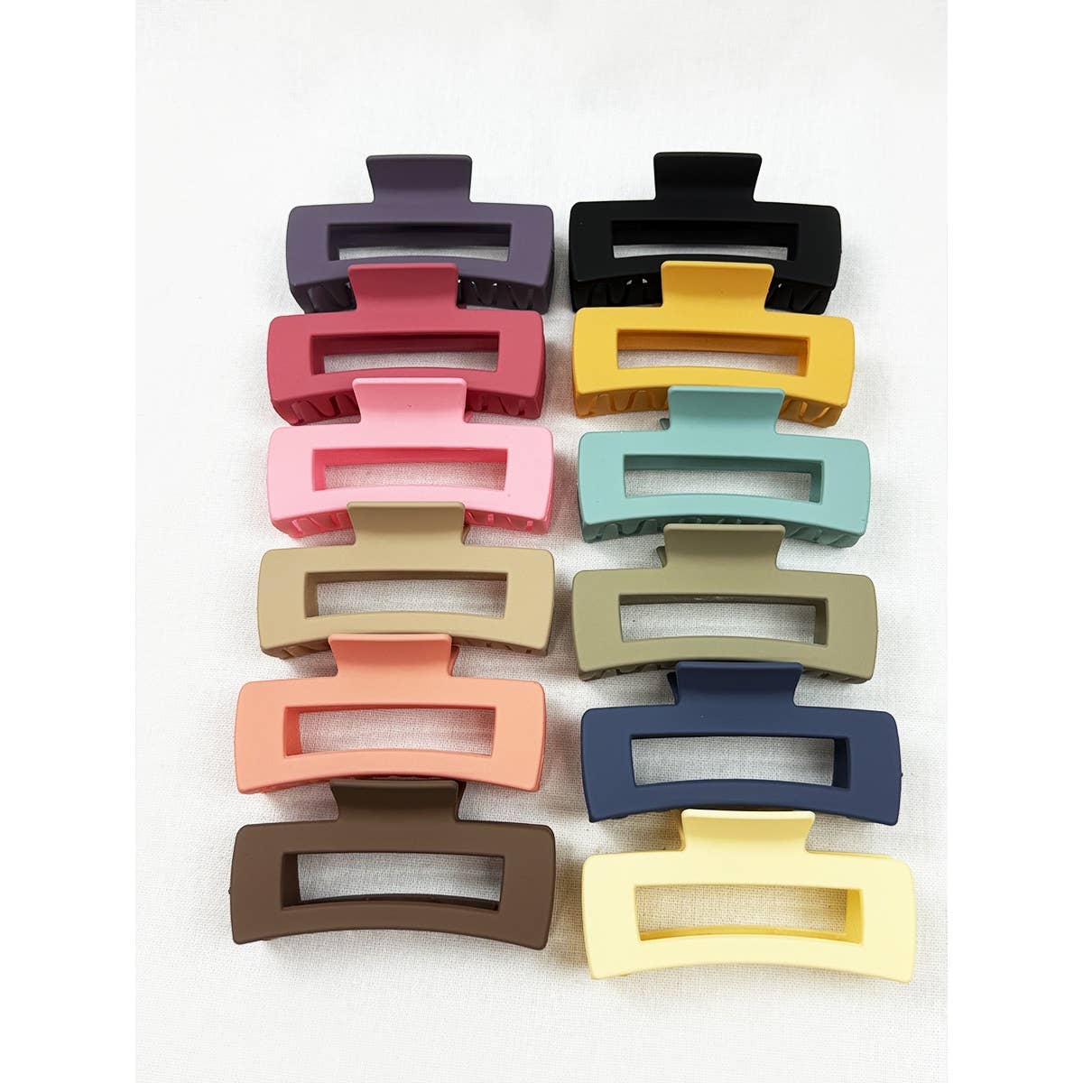 MIX COLOR Large Cut Out Rectangle Hair Claw for wholesale on Faire1