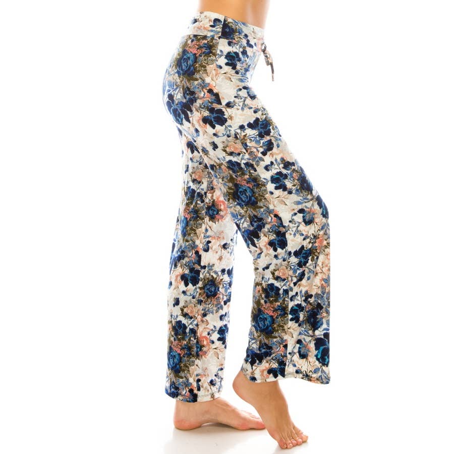 MULTI Buttery Soft Print Pajama Pants with Drawstring for wholesale on Faire1