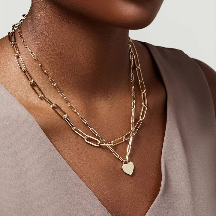 Gold 18K STAINLESS STEEL TARNISH FREE LAYERED NECKLACE | 40NK9429 for wholesale on Faire