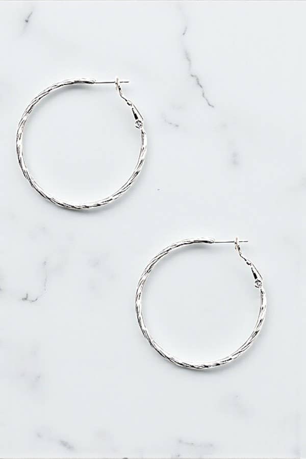 Andrea Bijoux - Wholesale Hoop Earrings - LINE TWIST DETAIL HOOP EARRING3
