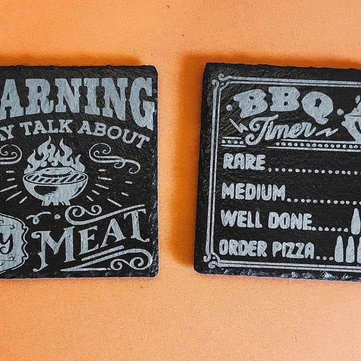 BBQ Coaster Set for wholesale by Fiddler's Green Wood Working