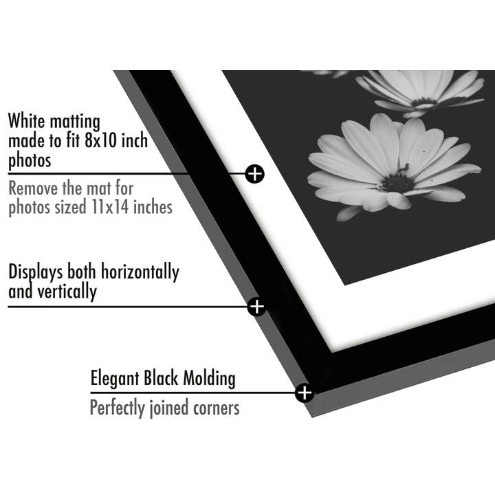 Americanflat - Wholesale Picture Frame - Americanflat Picture Frame with Mat Slim Molding (5 Pack)115
