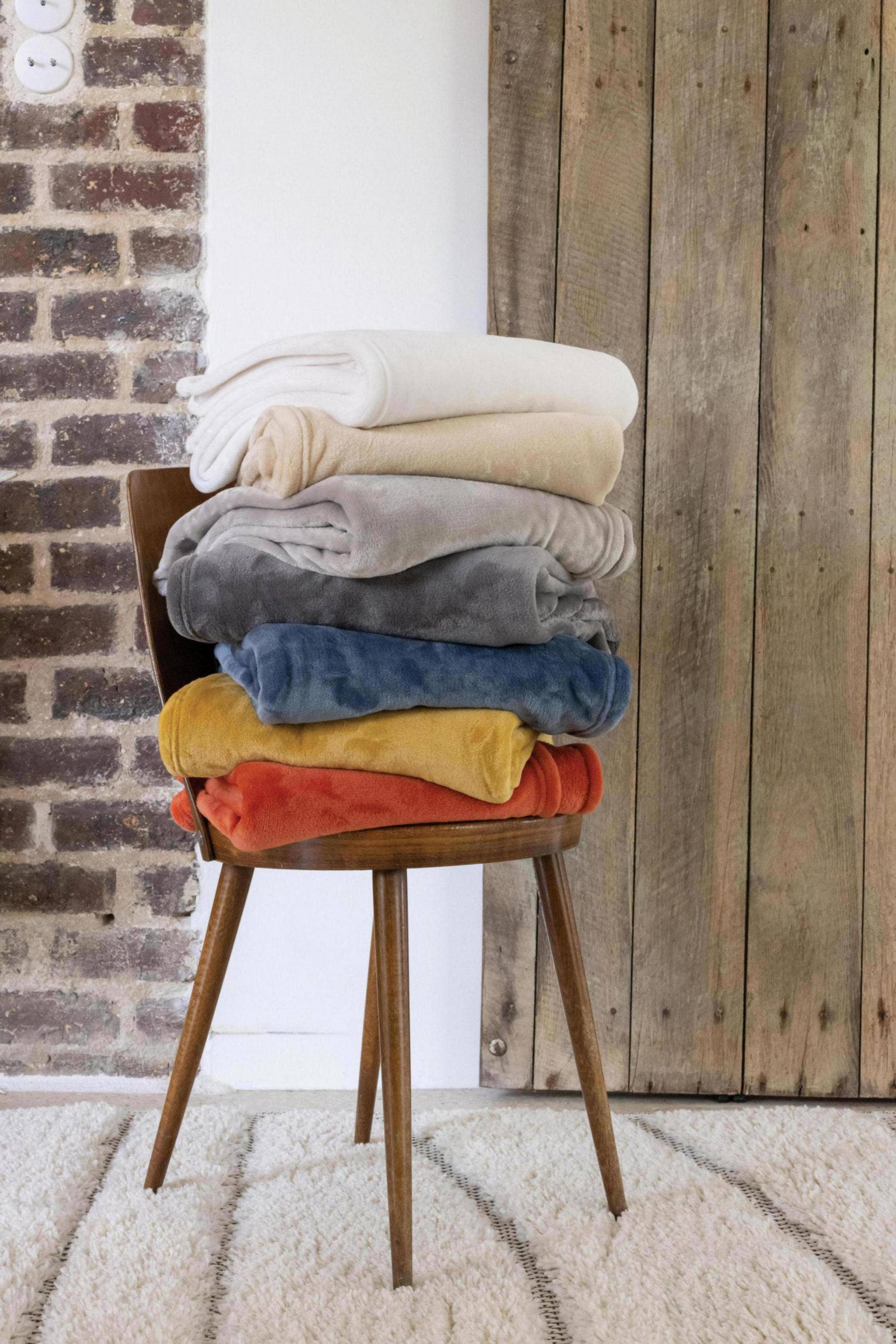 Maison Vivaraise & La Cerise sur le Gâteau – Toalha de chá por atacado – Manta Reciclada Théo Marmelade 130 X 1601