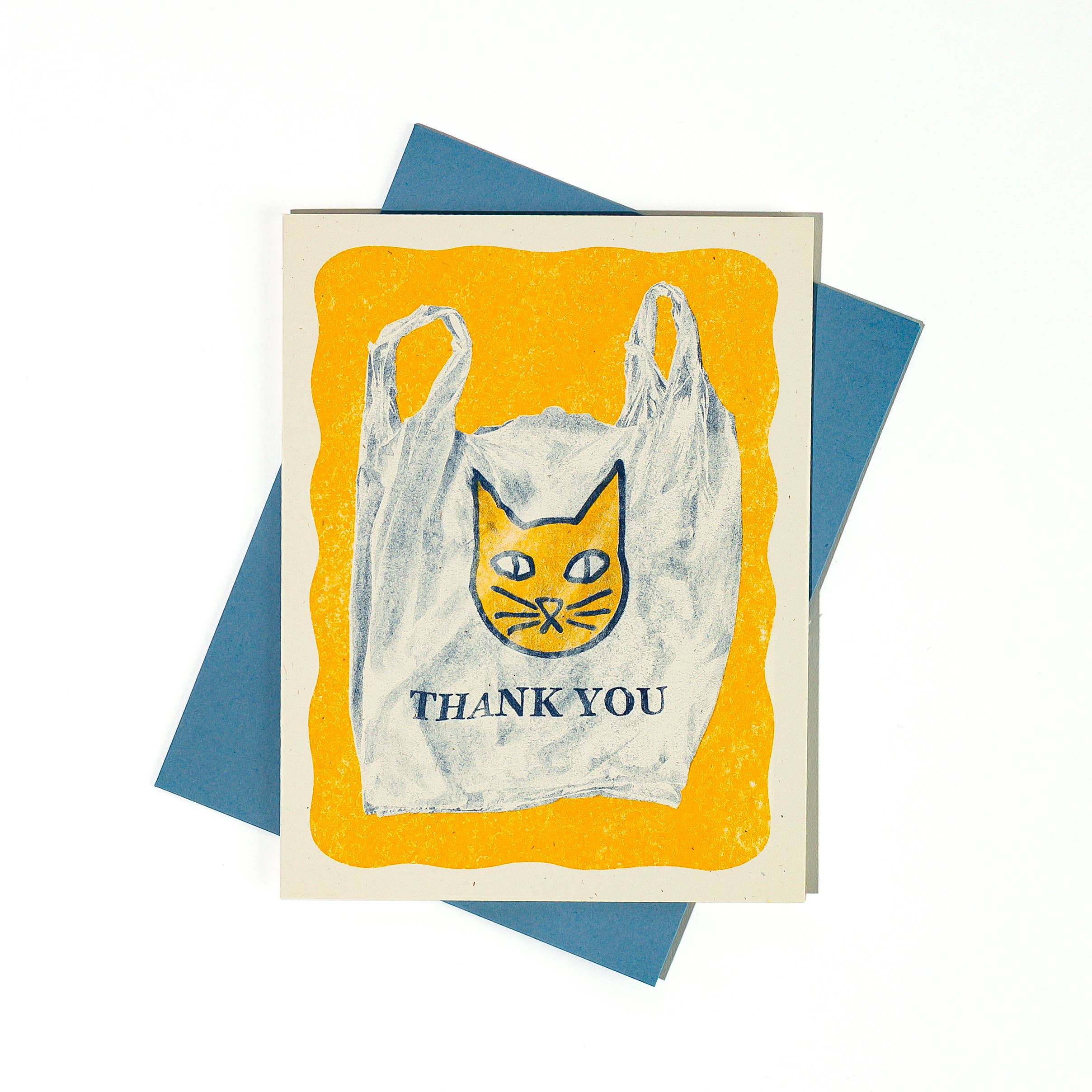 Bromstad Printing Co. – Engroshandel Takkekort – Tak Cat Bag - Risograph Card1