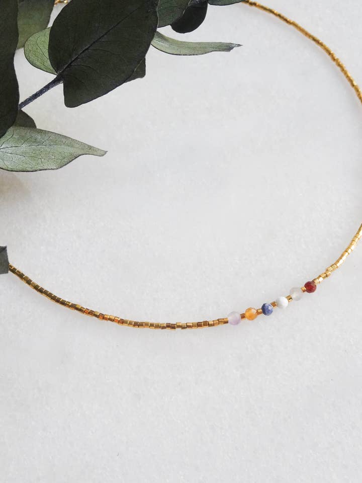 Collier Spark agata per la vendita all'ingrosso da parte di LES TISSAGES DE CAMILLE