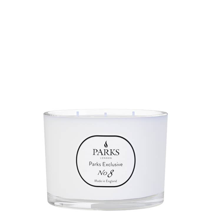 Parks Exclusive No 8 Feu de Bois vela de 3 mechas 380g para venta al por mayor de Beauty Goddess