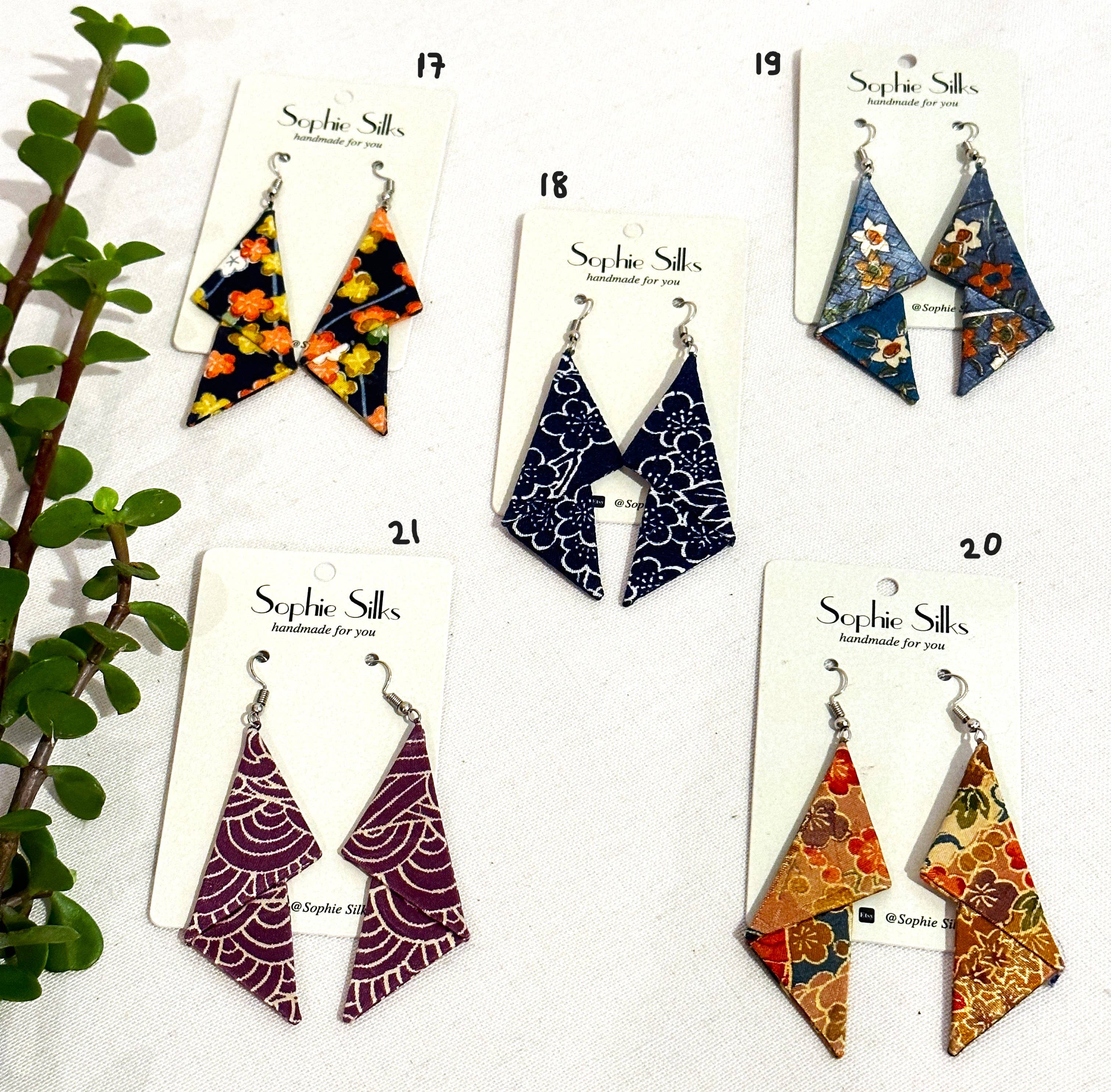 Sophie Silks - Vente Boucles d'oreilles pendantes - Boucles d'oreilles kimono empilées4