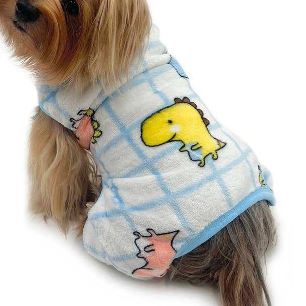 Pijama sin mangas de dinosaurios coloridos ultra afelpado para venta al por mayor de Klippo Pet