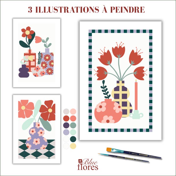 Kit de pintura por números para adultos - Mi casa florida para venta al por mayor de Blueflores