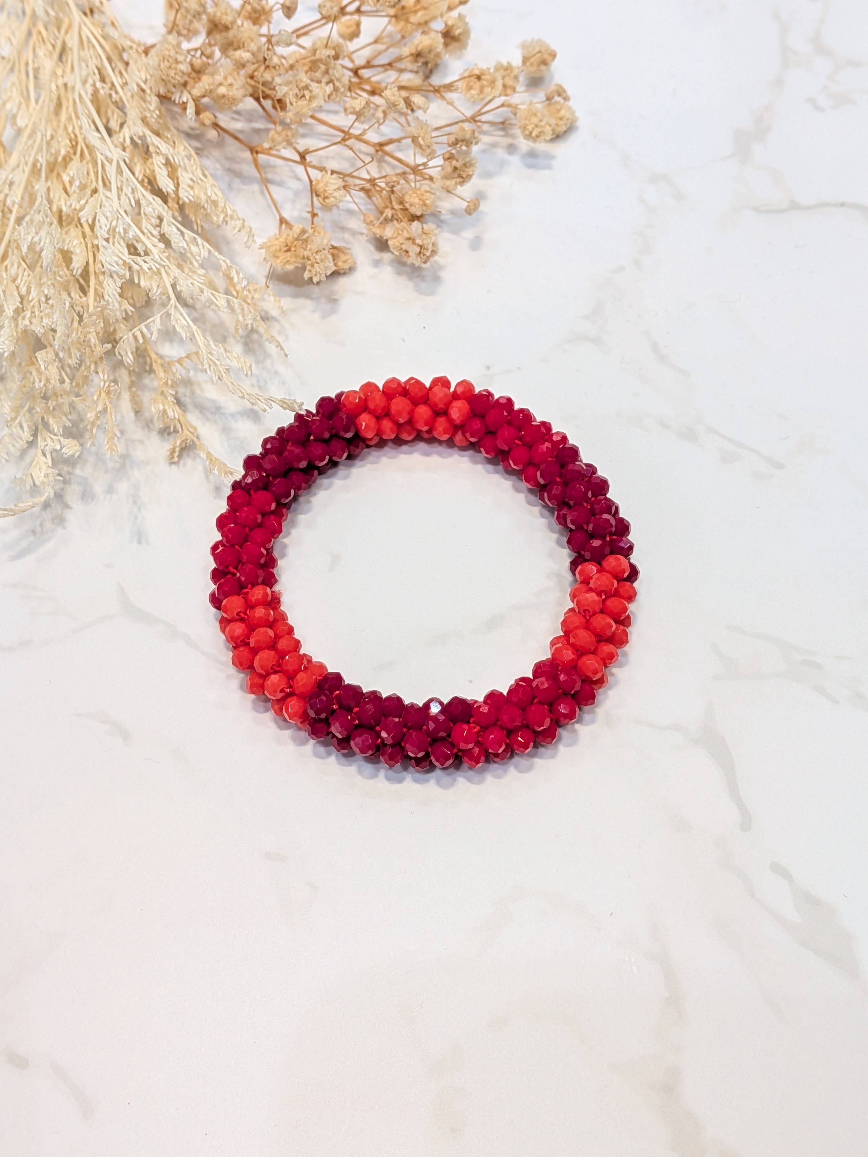 LOLO & YAYA - Wholesale Link & Chain Bracelet - Red-tone crystal effect bracelet33
