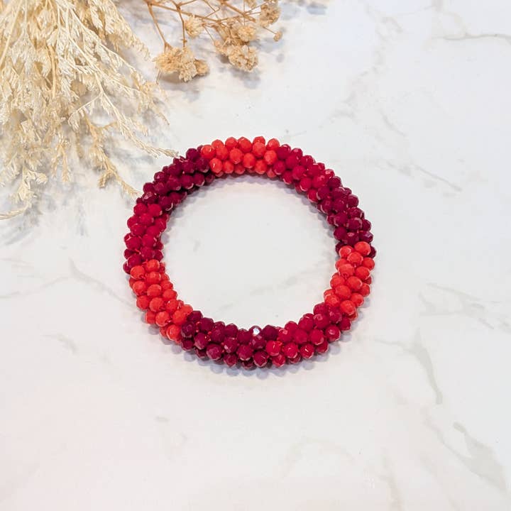 LOLO & YAYA - Wholesale Link & Chain Bracelet - Red-tone crystal effect bracelet33