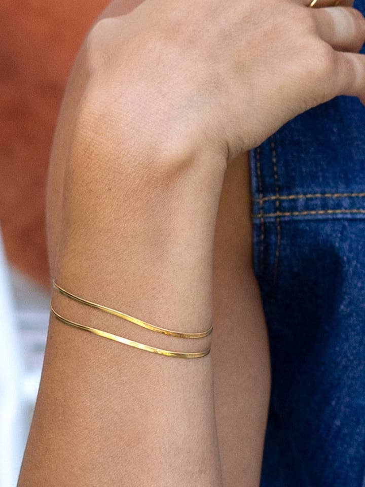 Walk the Line Bracelet - 18K Gold Plated for wholesale by Peter and June