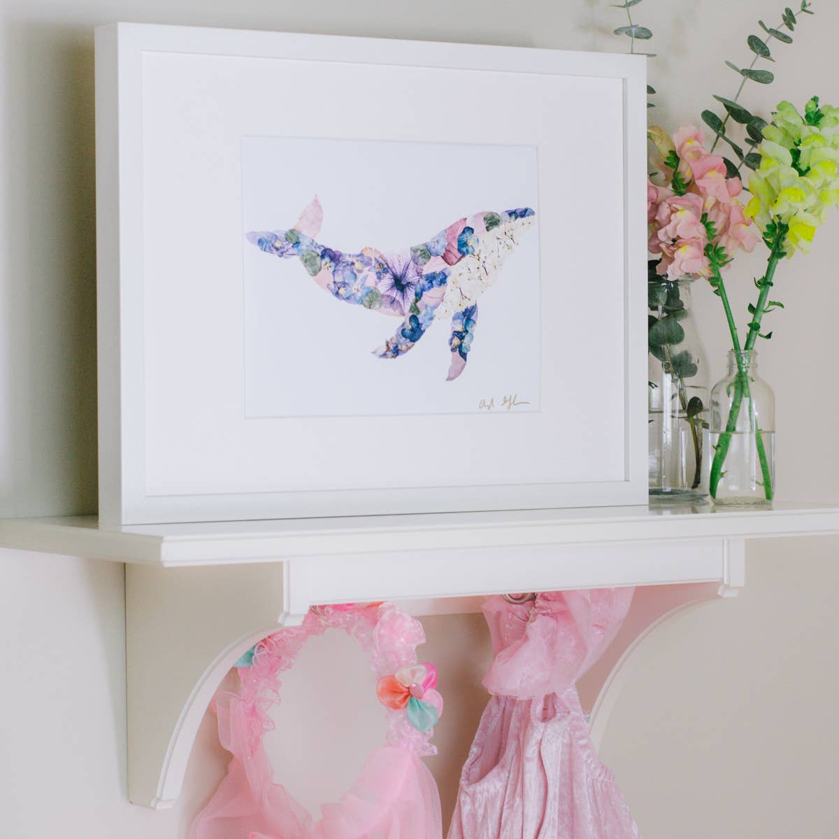 Oxeye Floral Co. - Wholesale Art Print - Humpback Whale Print | Pressed Flower Art4