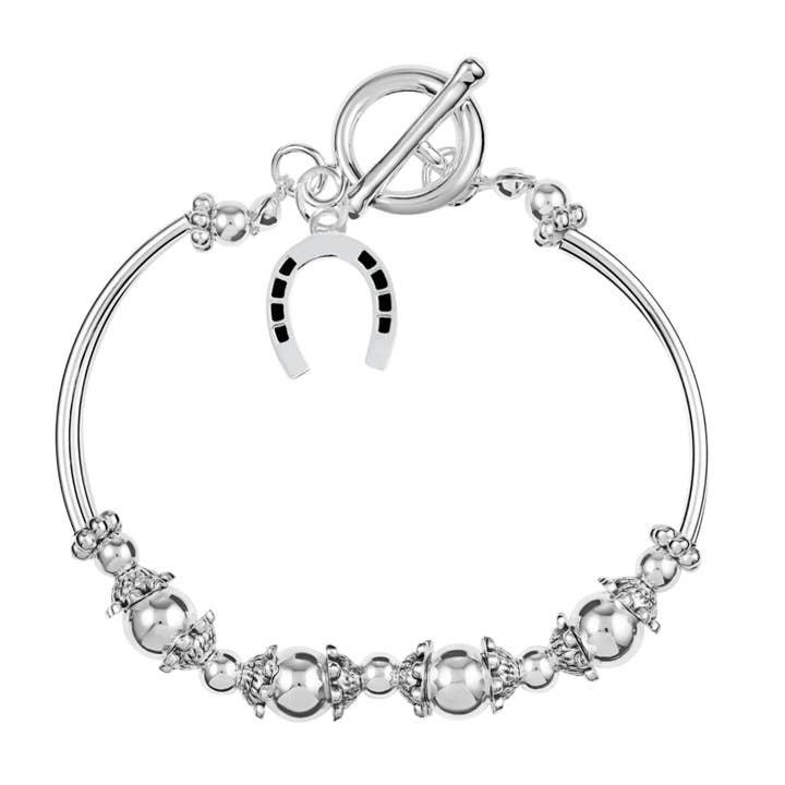 Horseshoe Charms Partial Beaded Bracelets for wholesale by The Awareness Company