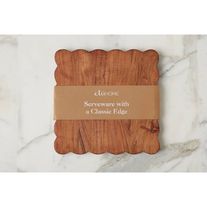 etúHOME - Wholesale Cutting Board - Scalloped Cutting Board, Medium Square