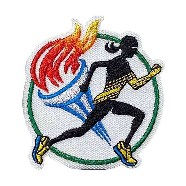 Competitive Sports - Torch Relay/Running - Embroidered Iron on Patch for wholesale by Wholesale Applique
