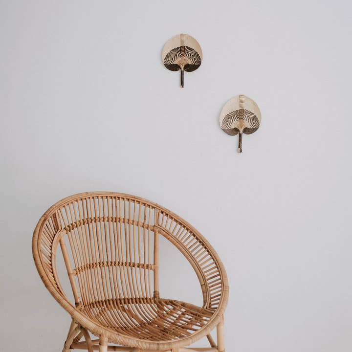 Village Thrive - Wholesale Wall Accent - Woven Paradisio Fan in Black Ombre