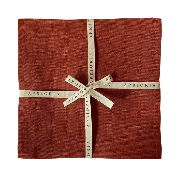 Aprioria - Wholesale Dinner & cloth napkin - 100% Pure Linen Napkins, Set of Two, Terracotta0