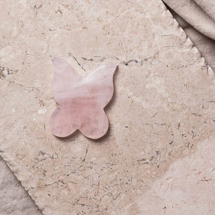 Altasphere - Wholesale Gua Sha tool - Alta Rose Quartz Sculpted Butterfly Gua Sha
