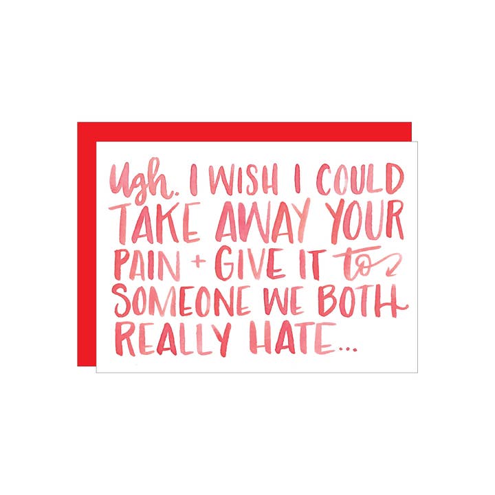 Pain greeting card for wholesale by Katie Elizabeth Lettering