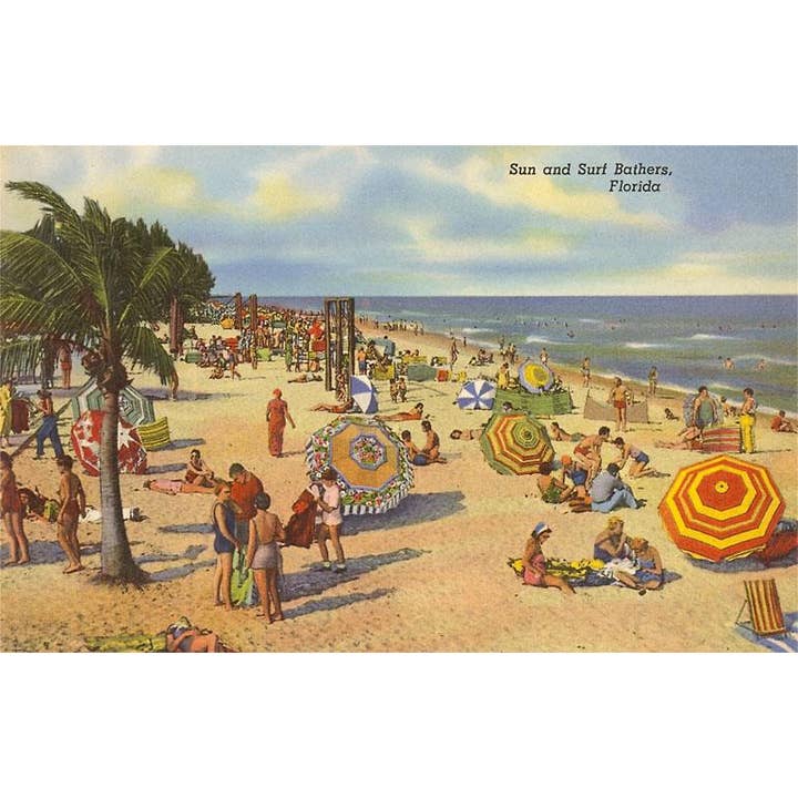 Found Image Press - Vente Assortiments de papeterie/cartes - Carte de vœux FL-690 Plage de Floride