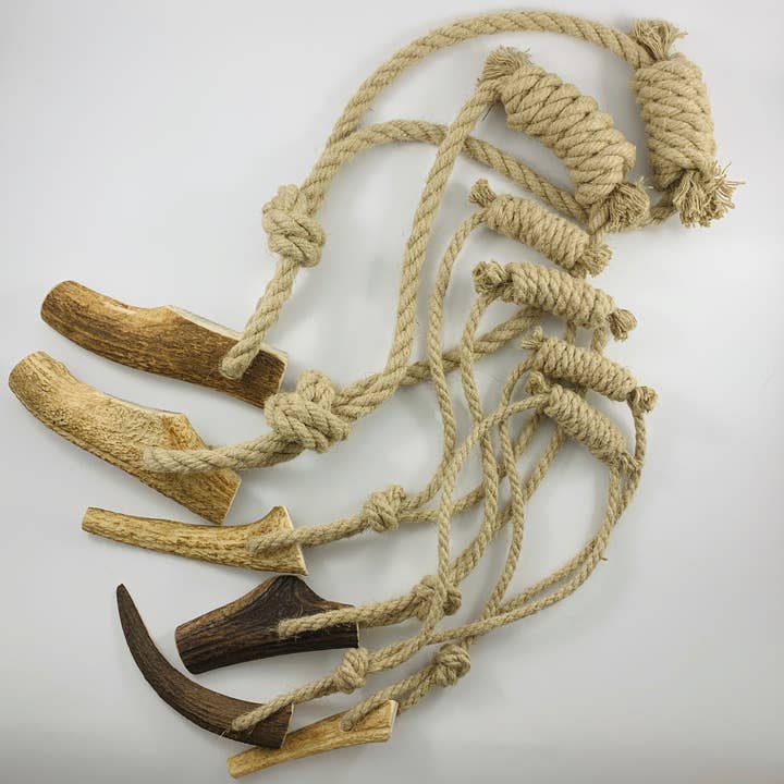 Pawsome Pet Toys - Wholesale Pet rope toy – Dog - Deer Antler Dog Toy with Hemp Rope, Natural and Fun1