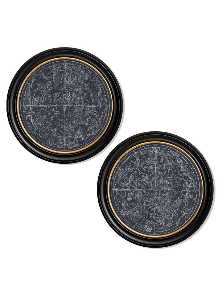 c.1800 Map of Constellations - Round Frame for wholesale by T A Interiors Wall Art & Mirrors