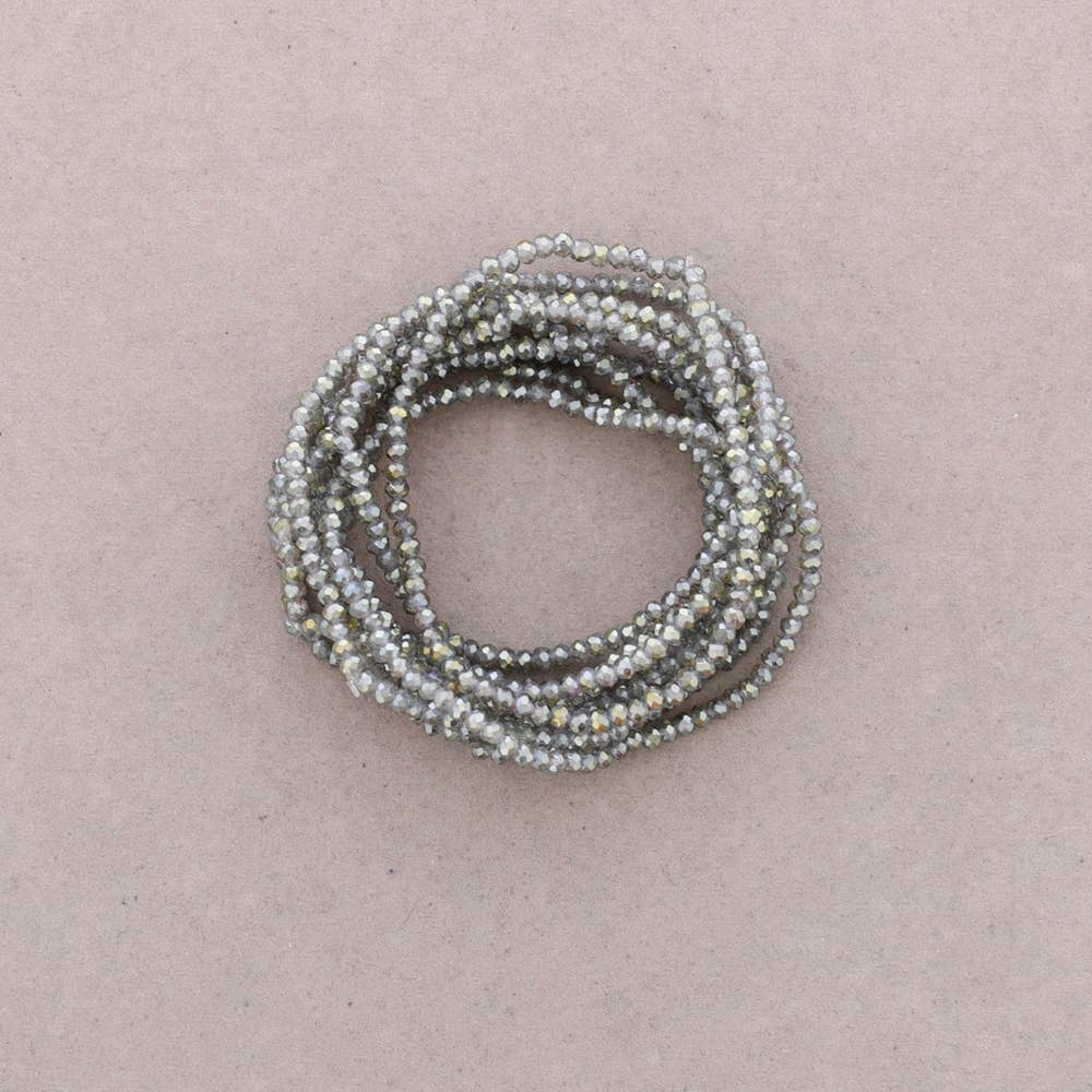 Sonata - Vente Bijoux à boutons pression - Bracelet Élastique Perles Cristaux Facettés3