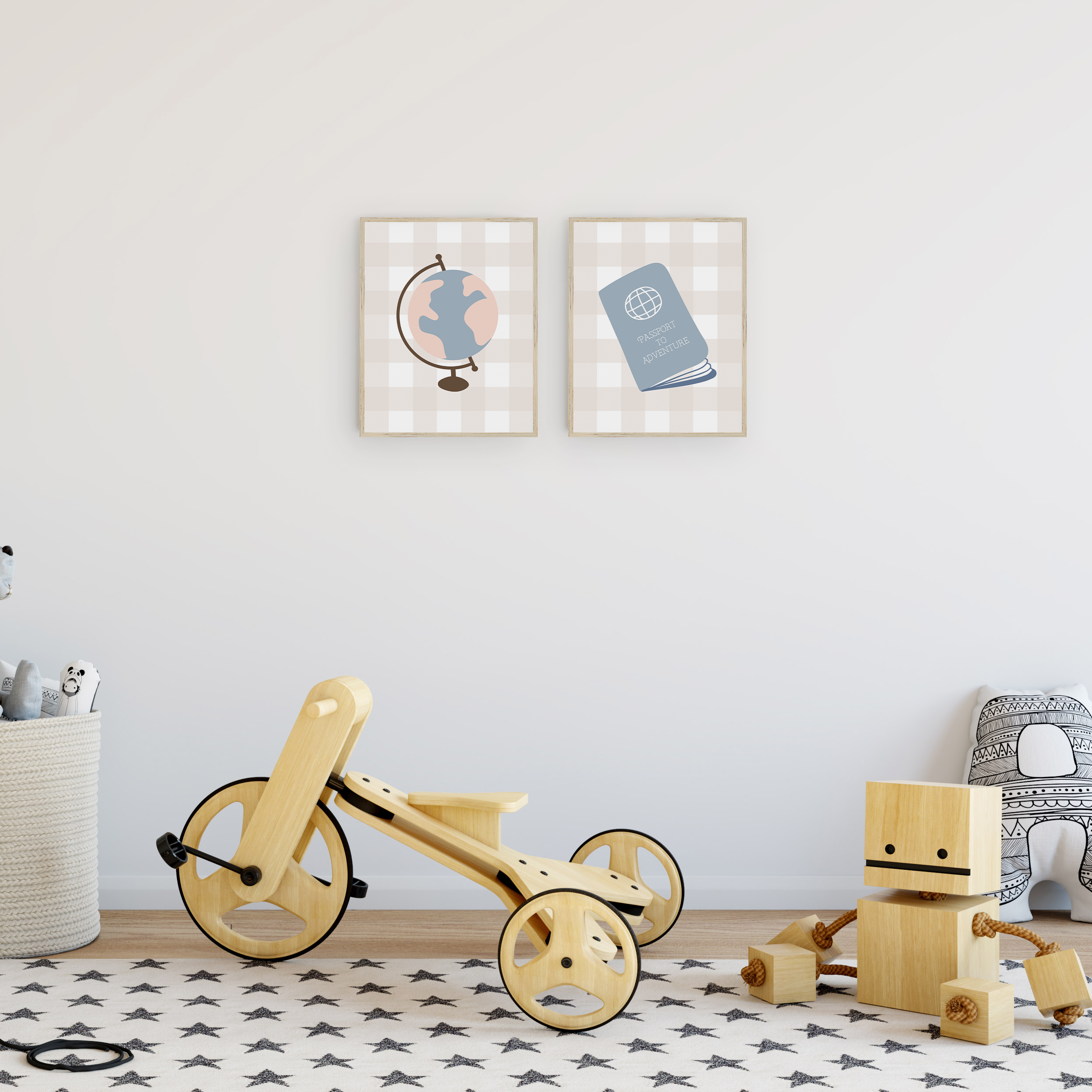 Flip The Script Studios - Wholesale Art Print - Buffalo Plaid Travel Art Prints (Set of 2)1