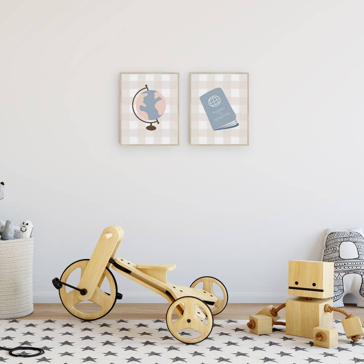 Flip The Script Studios - Vendita all'ingrosso Stampa artistica - Buffalo Plaid Travel Art Stampe (Set di 2)1