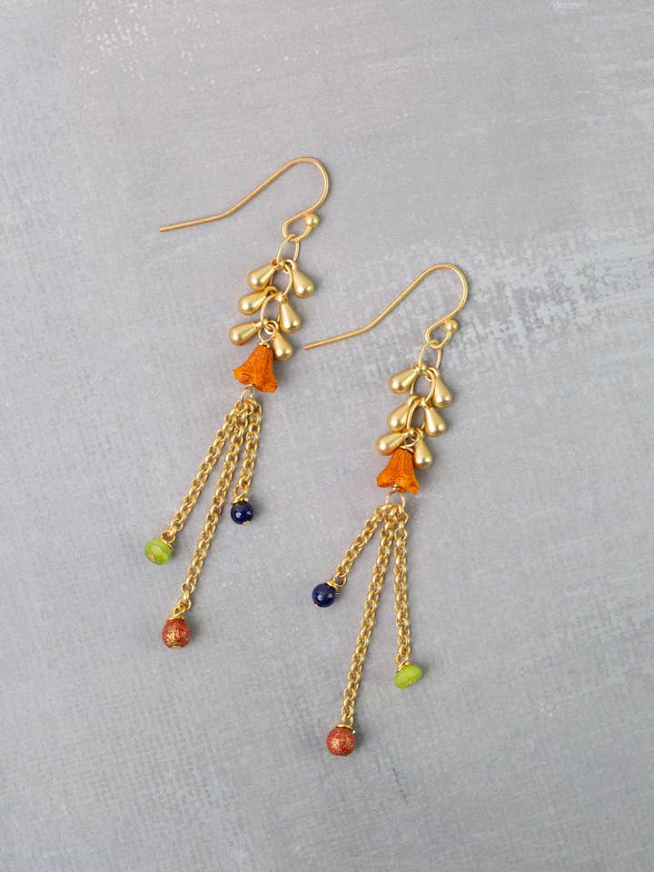 Velstand Tjekkisk Glas, Lapis Kvast Øreringe for engroshandel hos Anne Vaughan Designs Jewelry