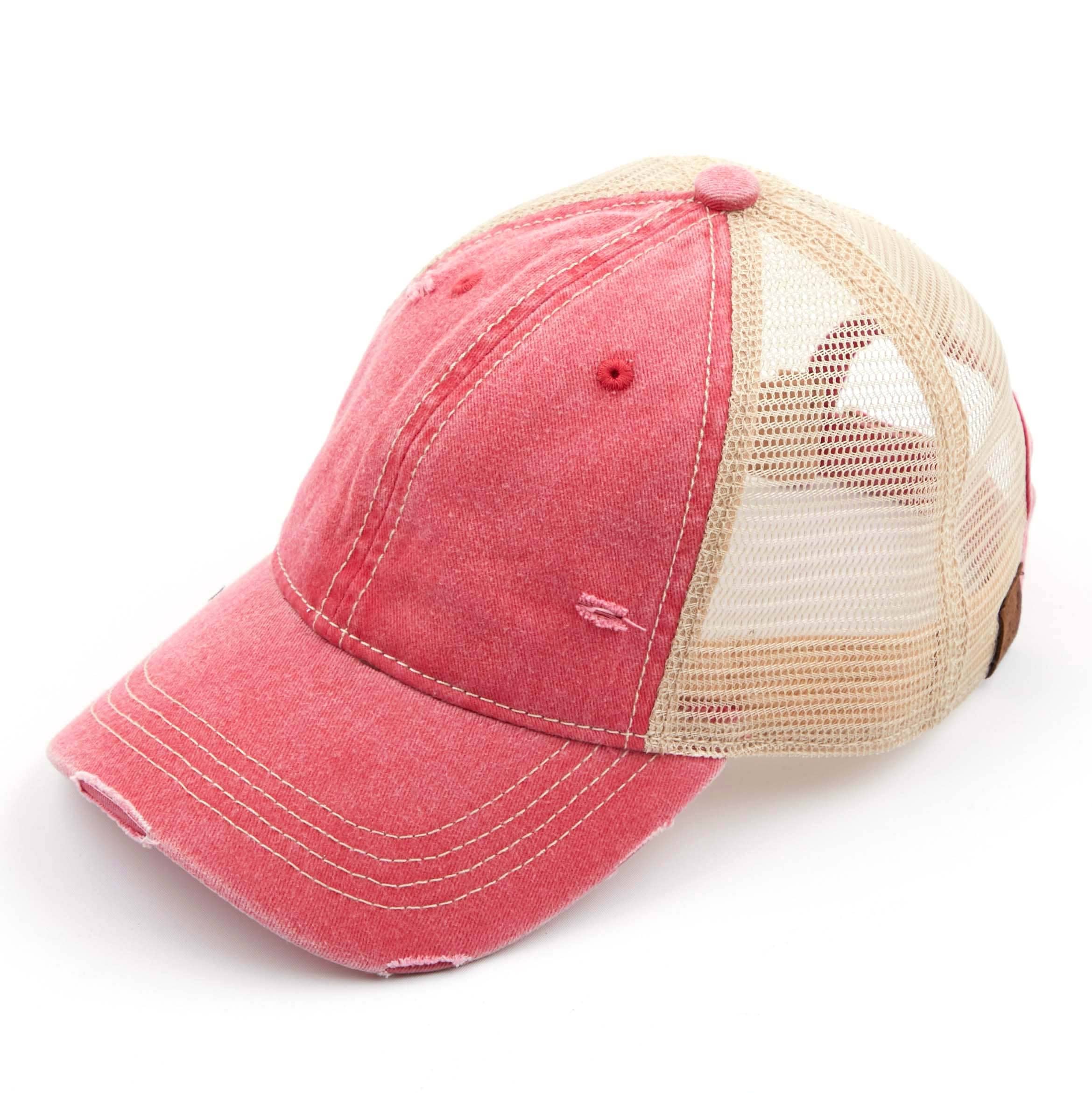 Hana - Wholesale Baseball Cap - Women's - C.C Distressed Washed Mesh Back Baseball Cap6