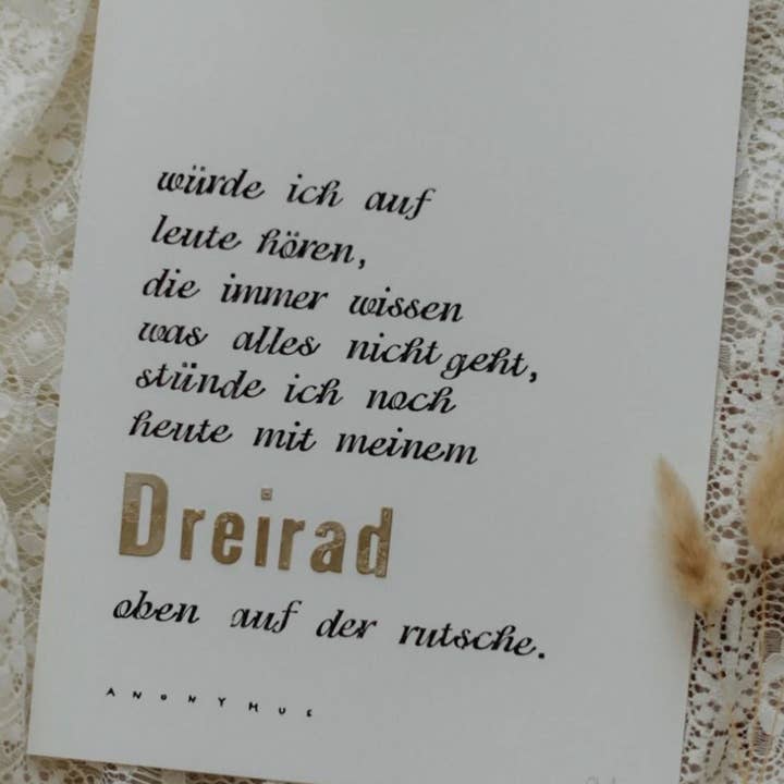 SAJA Design Atelier - Wholesale Art Print - Art print “Tricycle” stamped mural