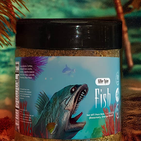 Fisch Rosmarin und Orangen-infundierter Kaffee-Rub für den Großhandel von Killer Spice LLC