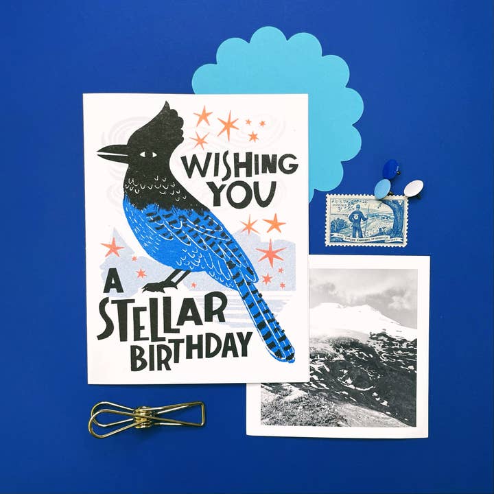 Pier Six Press - Wholesale Birthday Card - Stellar Birthday - Funny Risograph Greeting Card3