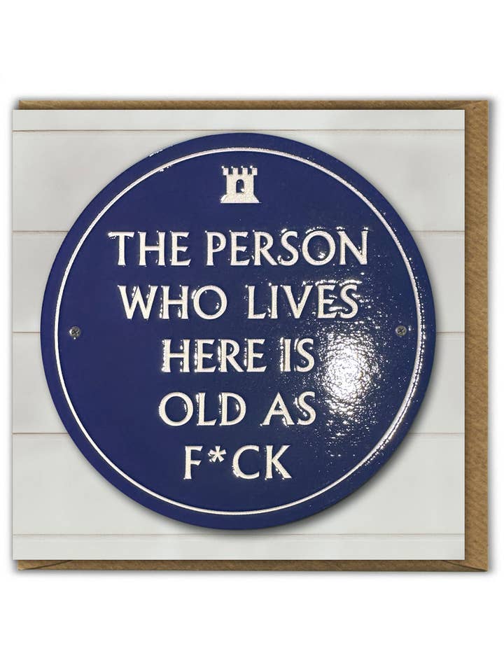 Rude Birthday Card - Old As Fuck Embossed Greetings Card for wholesale by Brainbox Candy