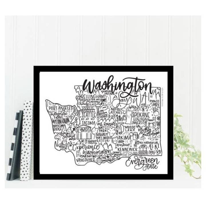Washington State Print for engroshandel hos Wild & Precious Boutique