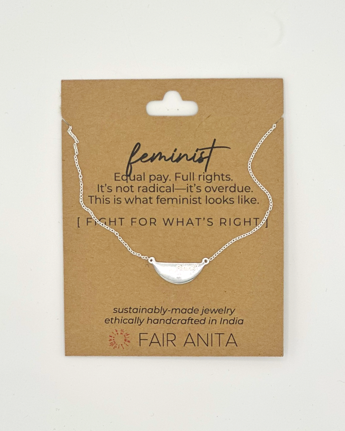 Fair Anita – wholesale Pendant/charm necklace – Fair Feminist Necklace - Sterling Silver0