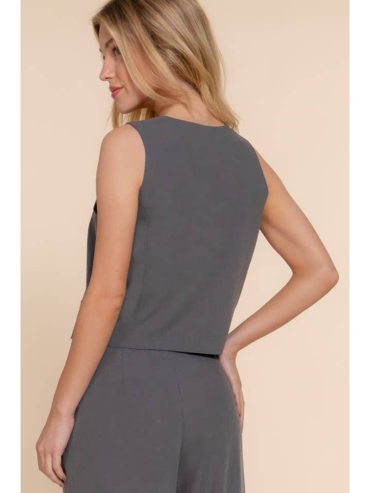 CC Wholesale Clothing - Wholesale Suit Vest - Women's - V-neckline W/front Button Closure Vest3