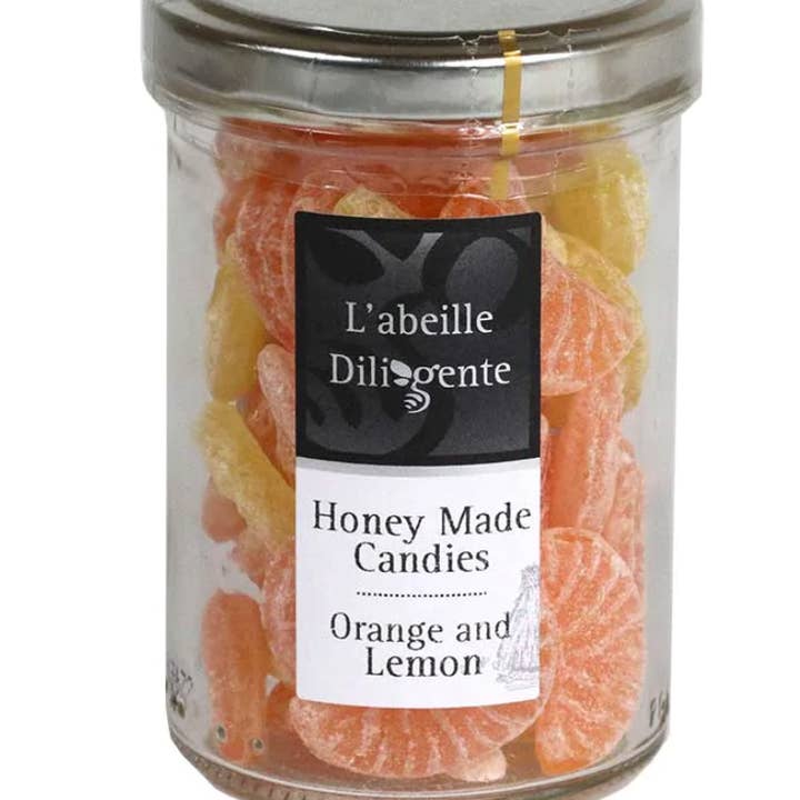 French Orange Lemon Honey Candy L'Abeille Diligente 5.3oz for wholesale by Gourmet Food Solutions, Inc.